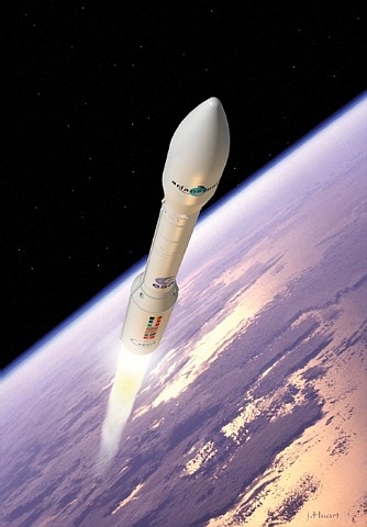 Le futur lanceur europén Vega. Crédits : ESA/J.Huart